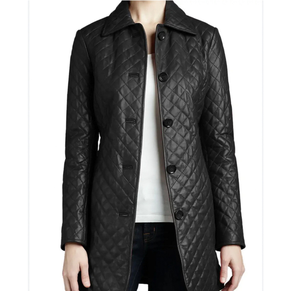 Neiman Marcus Jackets & Blazers - Neiman Marcus Exclusive Quilted Lamb Leather Jacket Women’s 2X Black Quiet Lux